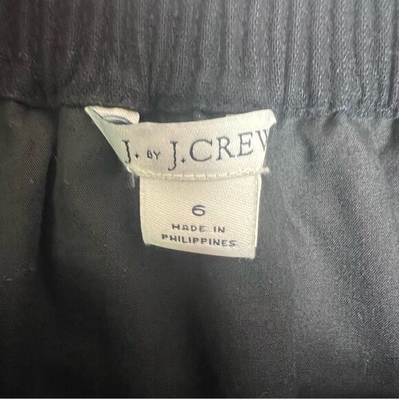 J. by J. Crew Skirt Womens 6 Black Scalloped Linen Blend Edged A Line - Picture 7 of 10